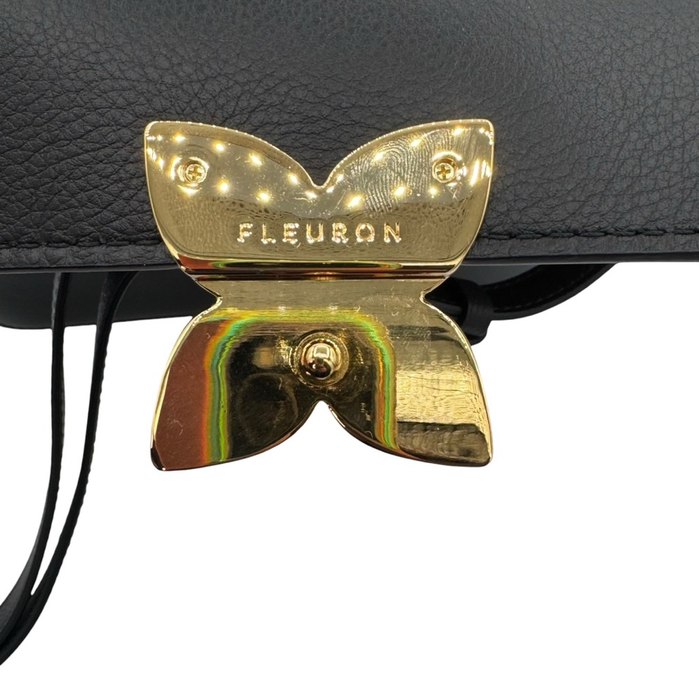 NEW Fleuron Hortensia Shoulder Bag in Black Noir - Picture 11 of 13